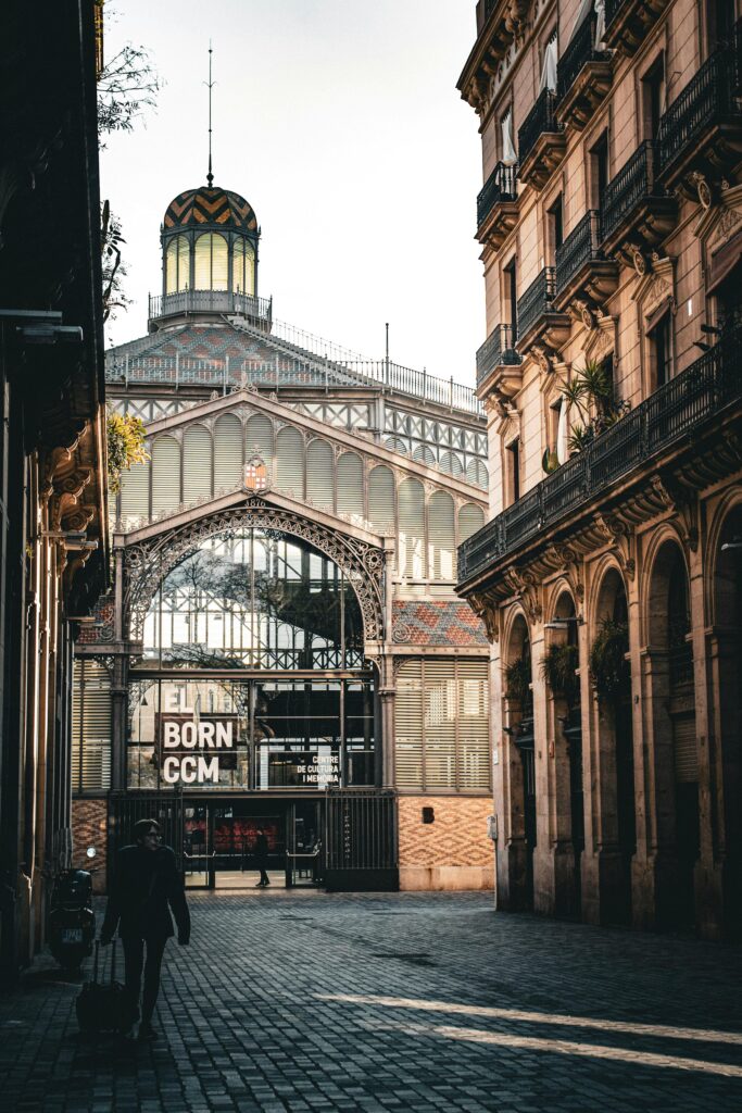 A picturesque view of El Born CCM, capturing Barcelona's unique Gothic architecture.